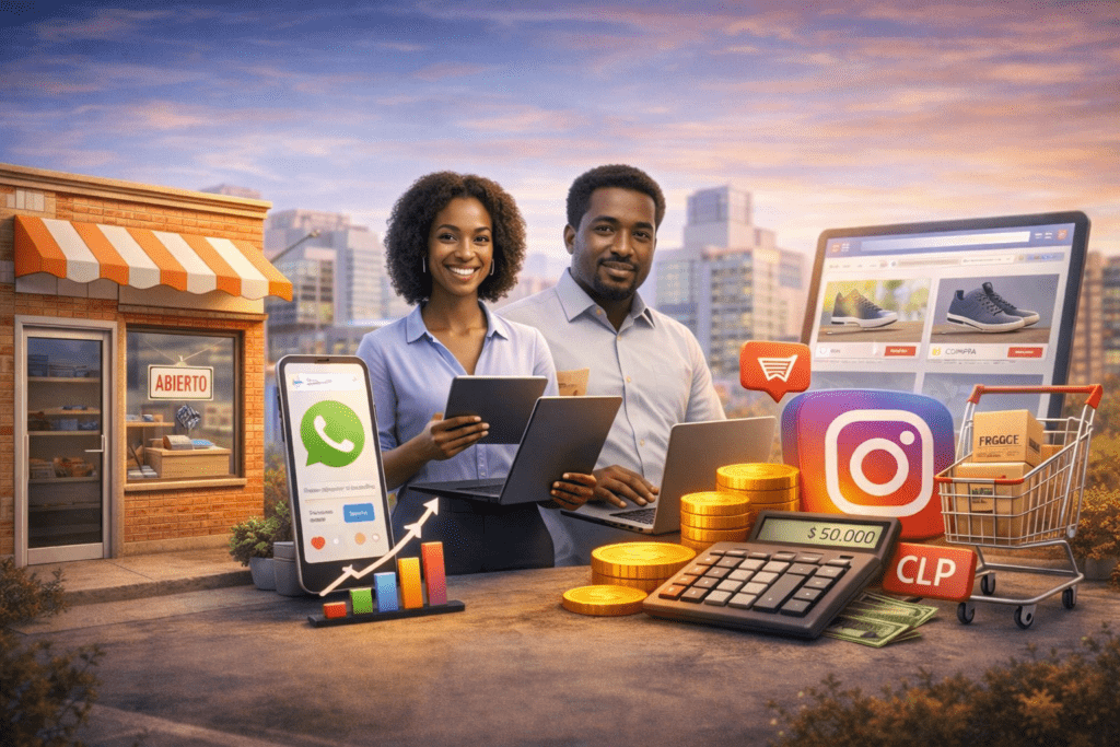 Negocio local, servicios y ecommerce representados en imagen sobre inversión en Instagram Ads