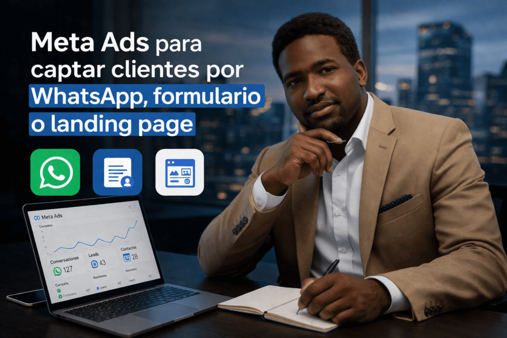 Portada sobre Meta Ads para captar clientes por WhatsApp, formulario o landing page en Chile