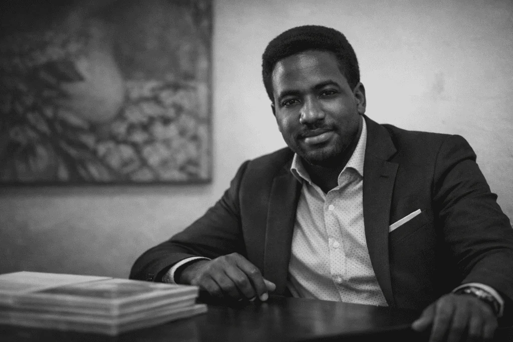 Stevenson Jacques en imagen blanco y negro para sección sobre inversión real en Facebook Ads