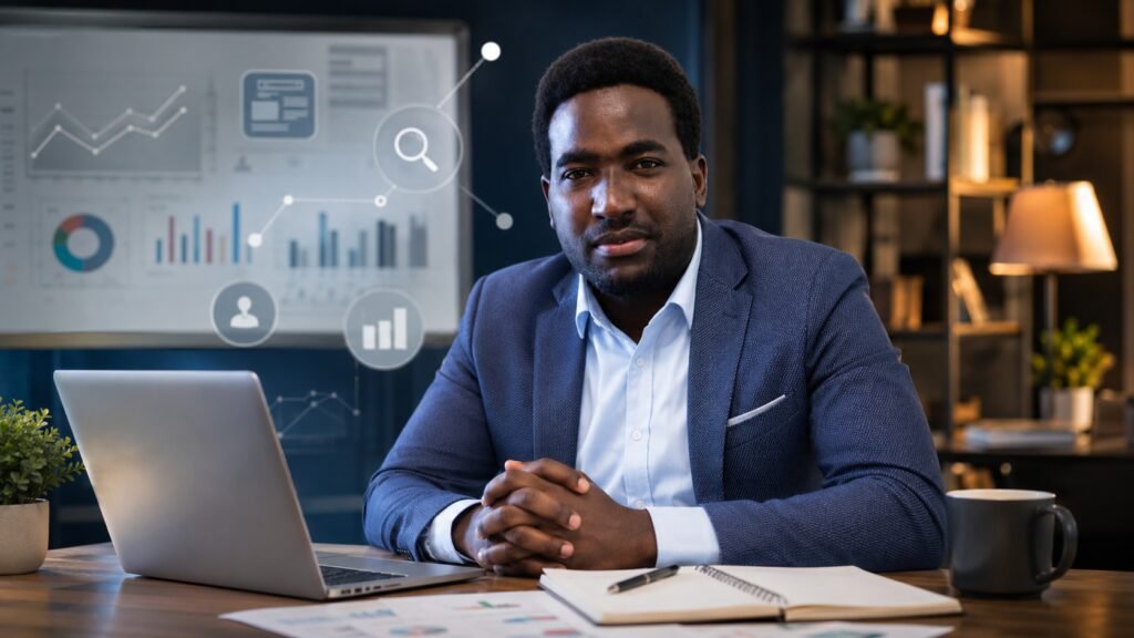 Publicidad para empresas: cómo elegir entre Facebook Ads, Google Ads y SEO 2 Especialista en publicidad digital asesorando cómo elegir entre Facebook Ads, Google Ads y SEO para empresas